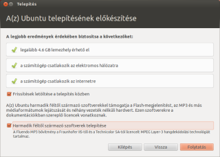 Az Ubuntu telepítésének előkészítése